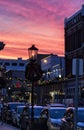 Downtown of Galveston,  Christmas lights Royalty Free Stock Photo