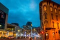 Downtown Grand Rapids lit up during Christmas time