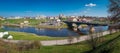 Downtown of Grodno and Neman river. Grodno city, Belarus.