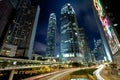 Downtown Hong Kong at night Royalty Free Stock Photo