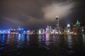 Downtown Hong Kong from the sea wide angle