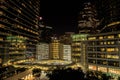 Downtown Houston buildings at night Royalty Free Stock Photo