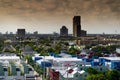 Downtown Houston highrise buildings skyline Royalty Free Stock Photo