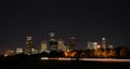 Downtown Houston Night Pano Royalty Free Stock Photo