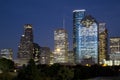 Downtown Houston night Royalty Free Stock Photo