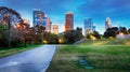 Downtown Houston skyline in Texas USA at twilight Royalty Free Stock Photo
