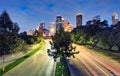 Downtown Houston skyline in Texas USA at twilight Royalty Free Stock Photo