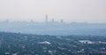 Severe air pollution covers downtown Johannesburg, South Africa. Royalty Free Stock Photo