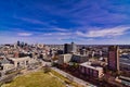 Downtown Kansas City MO from the top of the World War I Museum historic tower Royalty Free Stock Photo