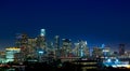 Downtown LA night Los Angeles sunset skyline California Royalty Free Stock Photo