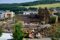 Downtown Lac Megantic after the worst train disaster in the canadian history Royalty Free Stock Photo