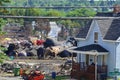 Downtown Lac Megantic after the worst train disaster in the canadian history Royalty Free Stock Photo