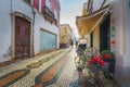 Downtown of Lagos, a picturesque Western Algarve coastline town in Portugal. Street view