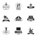 Downtown logo set, simple style