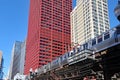 Loop area of Chicago, where elevated subway trains run above the streets