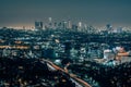 Downtown Los Angeles at night Royalty Free Stock Photo