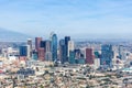 Downtown Los Angeles skyline city buildings cityscape aerial view Royalty Free Stock Photo