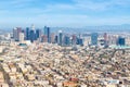 Downtown Los Angeles skyline city buildings cityscape aerial view photo in California United States Royalty Free Stock Photo