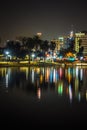 Downtown los angeles skyline at night Royalty Free Stock Photo