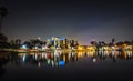 Downtown los angeles skyline at night Royalty Free Stock Photo