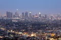 Downtown Los Angeles skyline at night Royalty Free Stock Photo