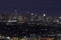 Downtown Los Angeles Skyline at Night Royalty Free Stock Photo