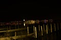 Downtown Madison at night from Olin Park on lake Mendota capitol and Monona terrace Royalty Free Stock Photo