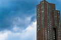 Downtown Manhattan high-rise apartment building on a cloudy and overcast day, Manhattan, New York City, NY Royalty Free Stock Photo