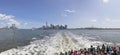 Downtown Manhattan from the Liberty Island Ferry 2 Royalty Free Stock Photo