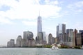 Downtown Manhattan seen from the Staten Island Ferry Royalty Free Stock Photo