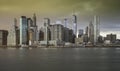 Downtown Manhattan Skyline from the Brooklyn Bridge Park Royalty Free Stock Photo