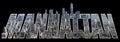 Downtown Manhattan view on letters