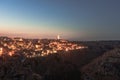 Matera, Italy 21 August 2019: Downtown Matera is lighting at the sunset, this moment is gorgeus