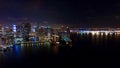 Downtown Miami Aerial Night Skyline Royalty Free Stock Photo