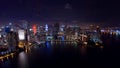 Downtown Miami Aerial Night Skyline Royalty Free Stock Photo