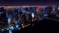 Downtown Miami Aerial Night Skyline Royalty Free Stock Photo