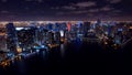 Downtown Miami Aerial Night Skyline Royalty Free Stock Photo