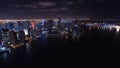 Downtown Miami Aerial Night Skyline Royalty Free Stock Photo