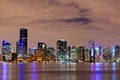Downtown Miami Bayfront at Night Royalty Free Stock Photo