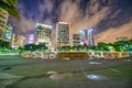 Downtown Miami skyscrapers at night from Bayfront Park, Florida Royalty Free Stock Photo