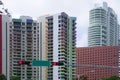 Downtown Miami urban city skyscrapers buildings Royalty Free Stock Photo