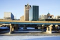 Downtown Milwaukee above frozen river