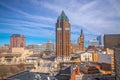 Downtown Milwaukee city skyline cityscape of Wisconsin in USA Royalty Free Stock Photo