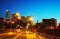 Downtown Minneapolis, Minnesota at night time Royalty Free Stock Photo