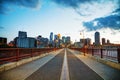 Downtown Minneapolis, Minnesota at night time Royalty Free Stock Photo