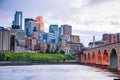 Downtown Minneapolis, Minnesota at night time Royalty Free Stock Photo