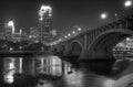 Downtown Minneapolis MN - Black and white Royalty Free Stock Photo