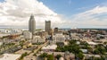 Downtown Mobile, Alabama skyline in June