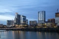 Downtown of modern city Austin skyline on sunset