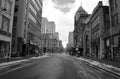 Downtown Montreal Saint Catherine street almost empty